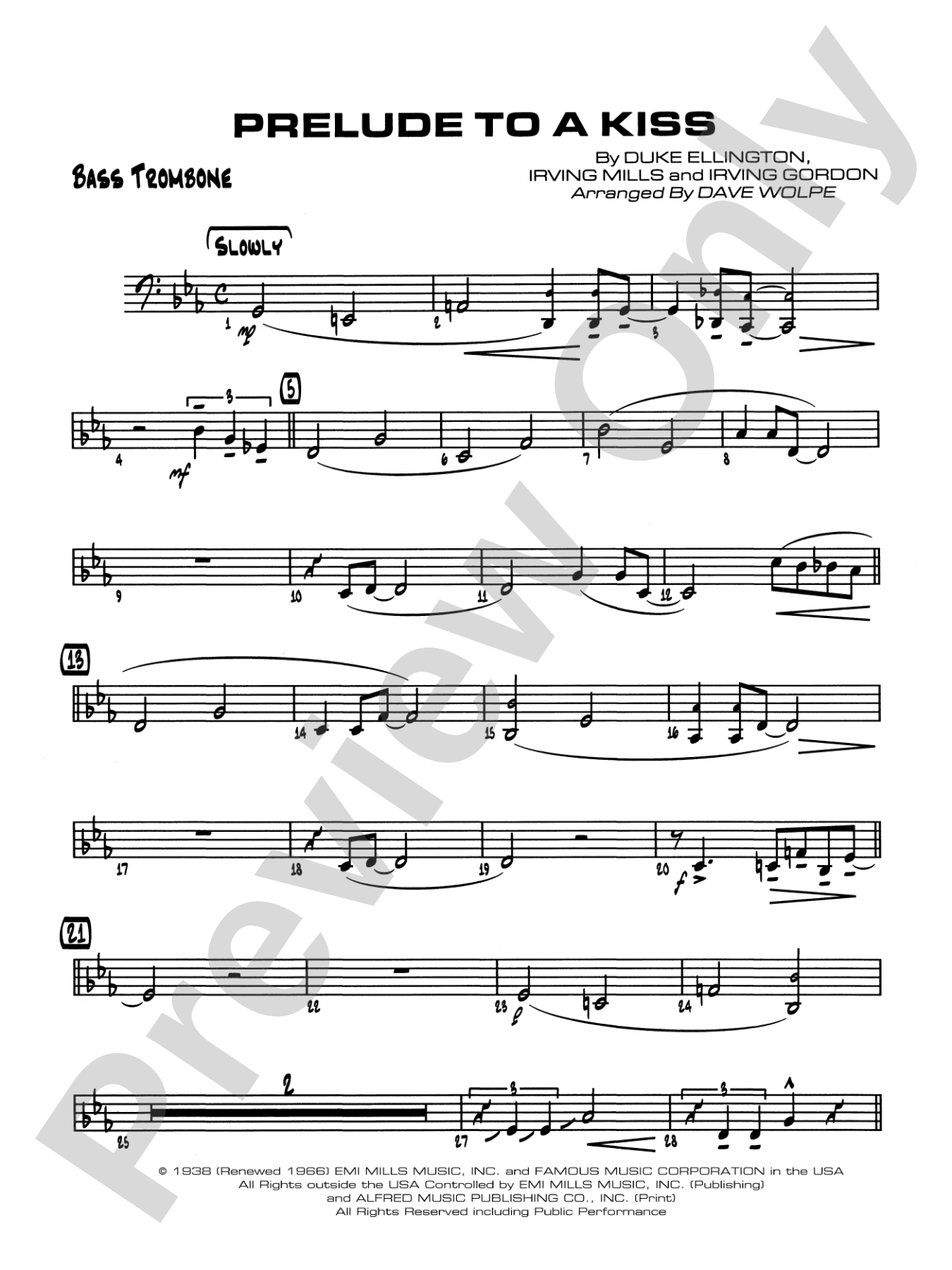 Prelude to a Kiss: 4th Trombone