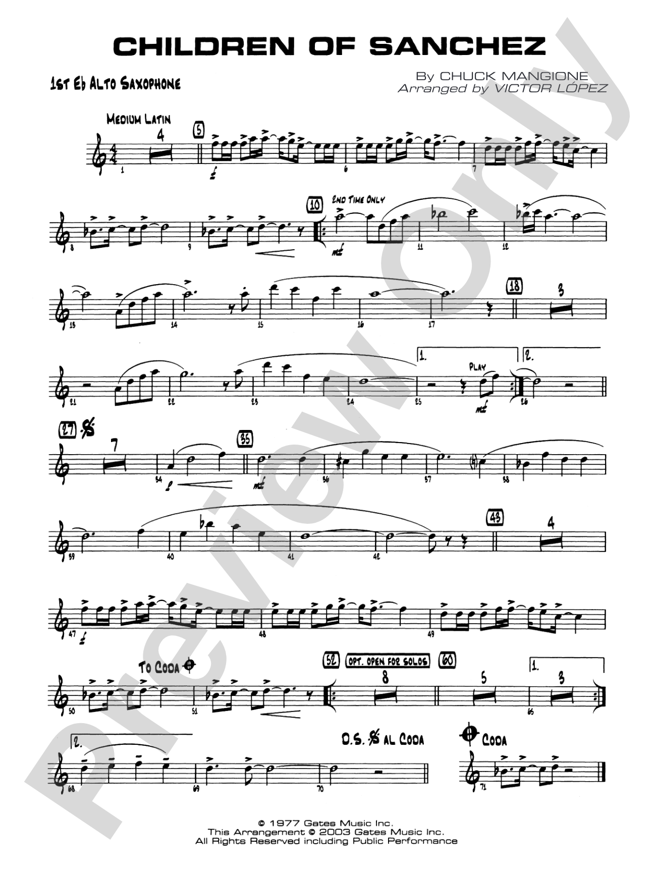 Children of Sanchez: E-flat Alto Saxophone