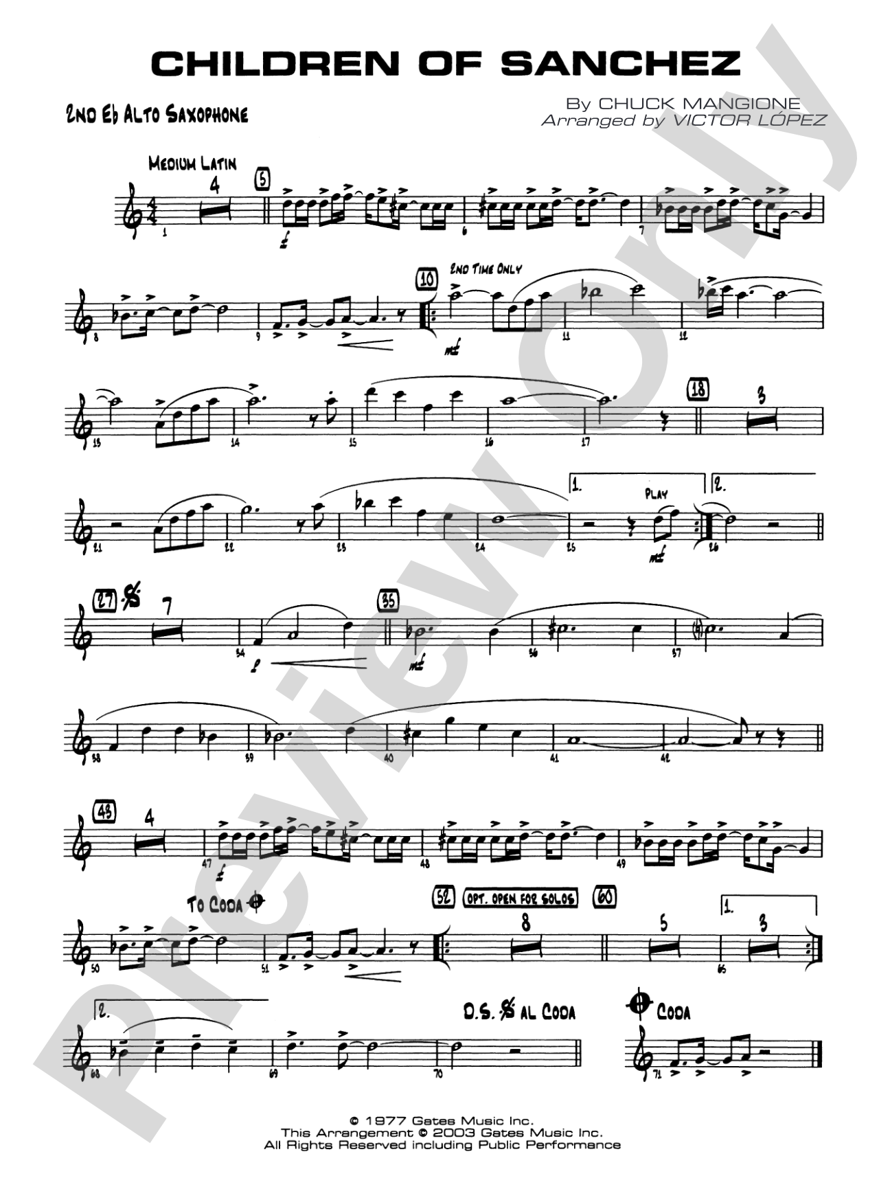 Children of Sanchez: 2nd E-flat Alto Saxophone