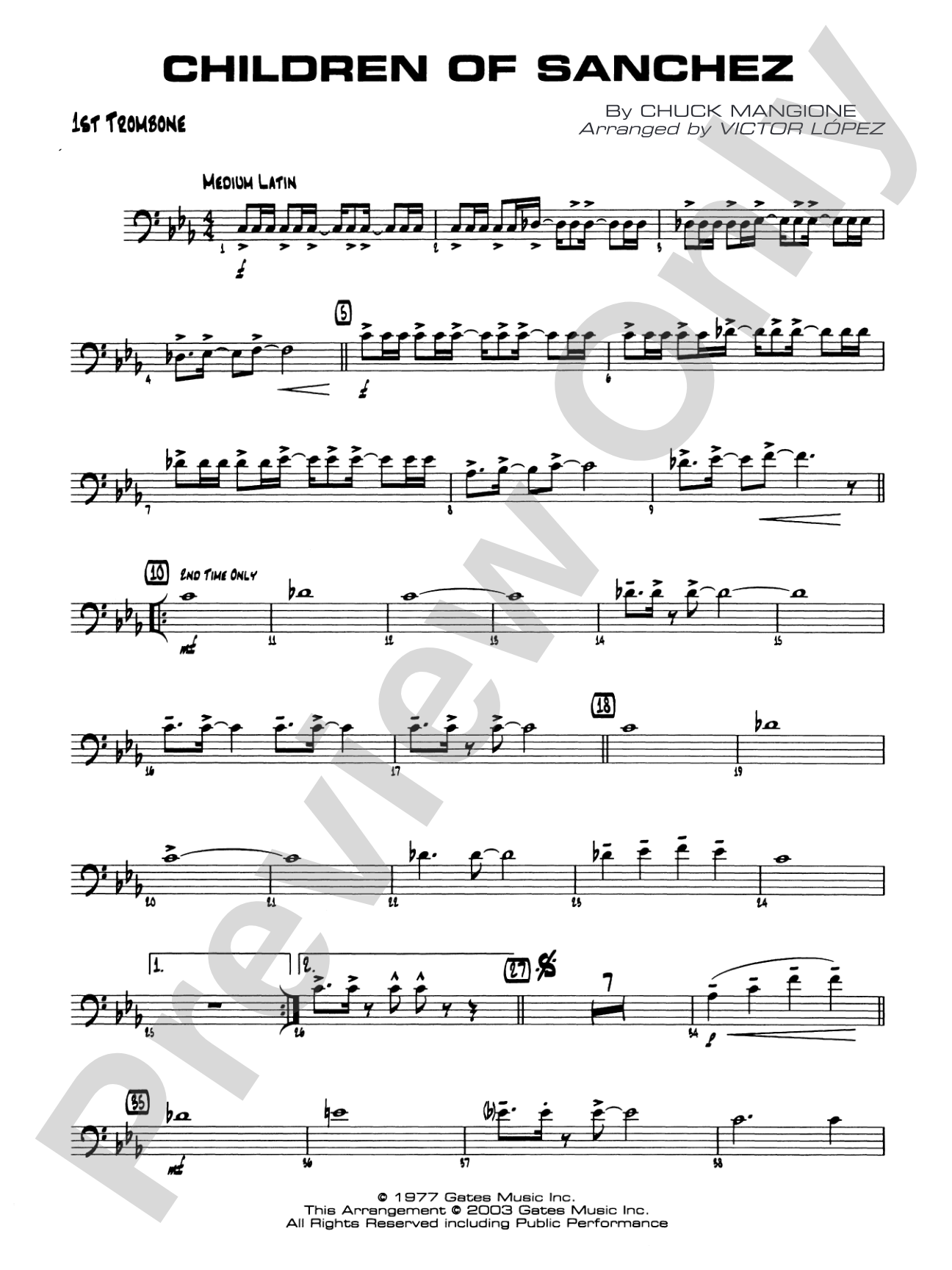 Children of Sanchez: 1st Trombone