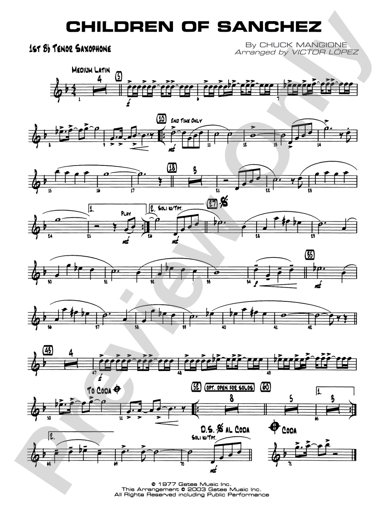 Children of Sanchez: B-flat Tenor Saxophone