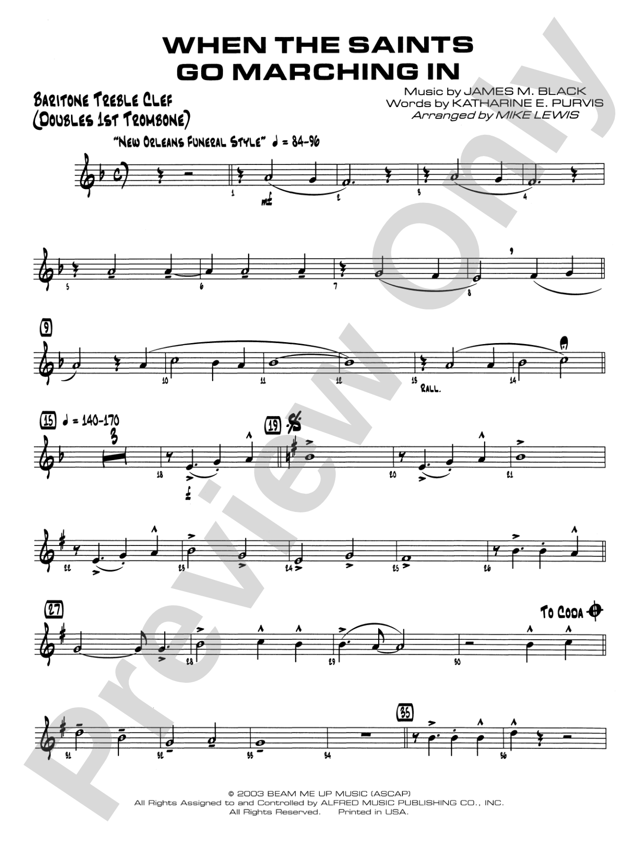 When the Saints Go Marching In: Baritone T.C.