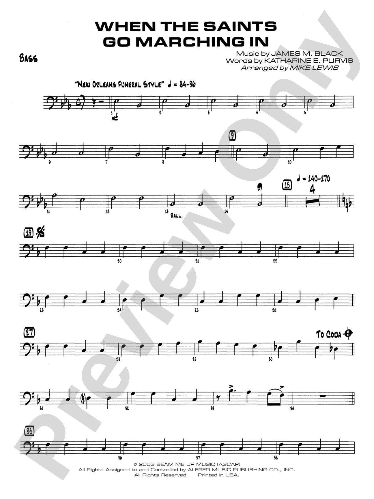 When the Saints Go Marching In: String Bass