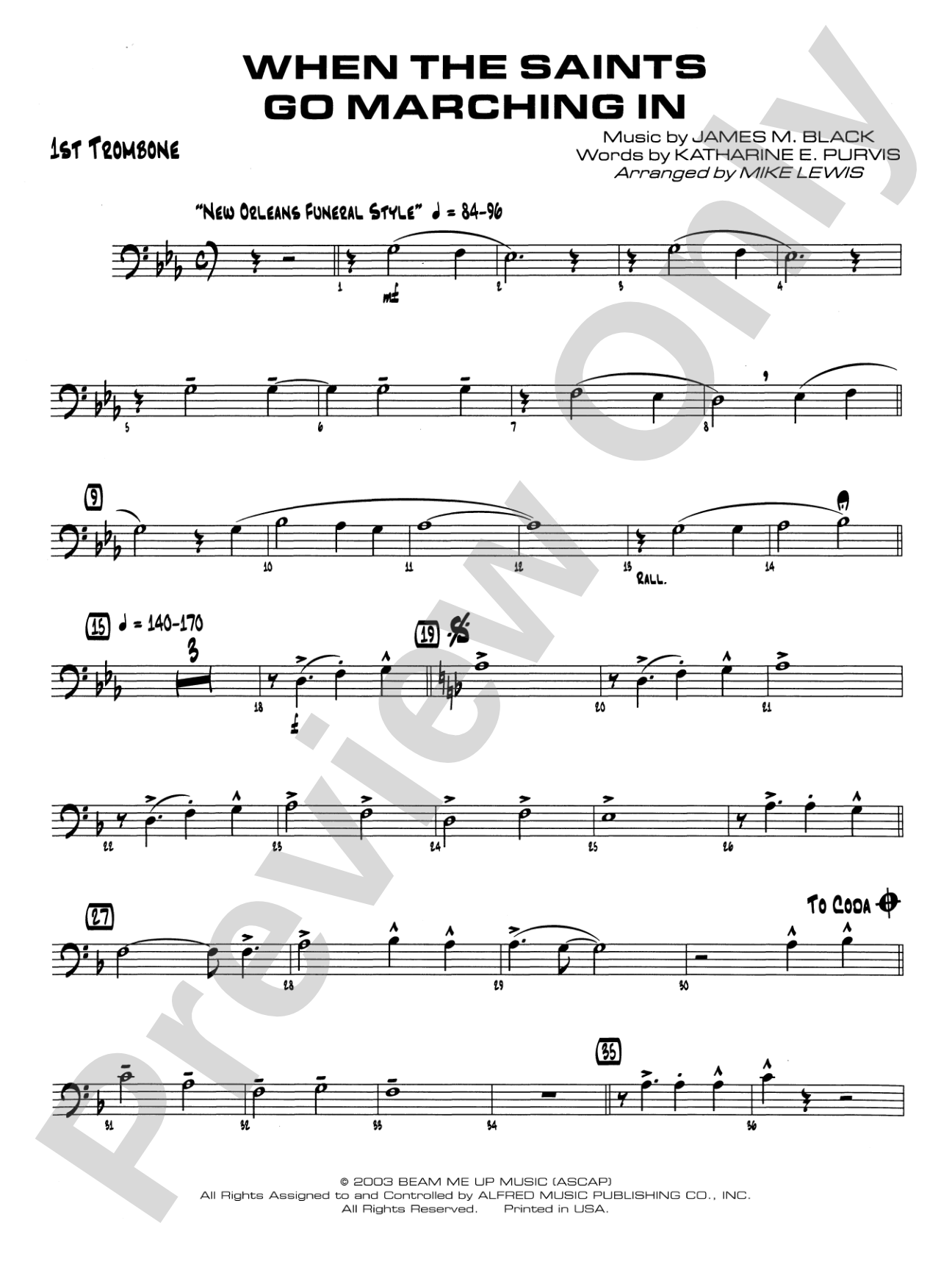 When the Saints Go Marching In: 1st Trombone