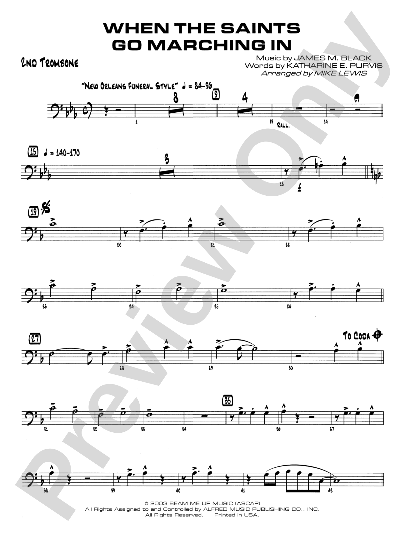 When the Saints Go Marching In: 2nd Trombone