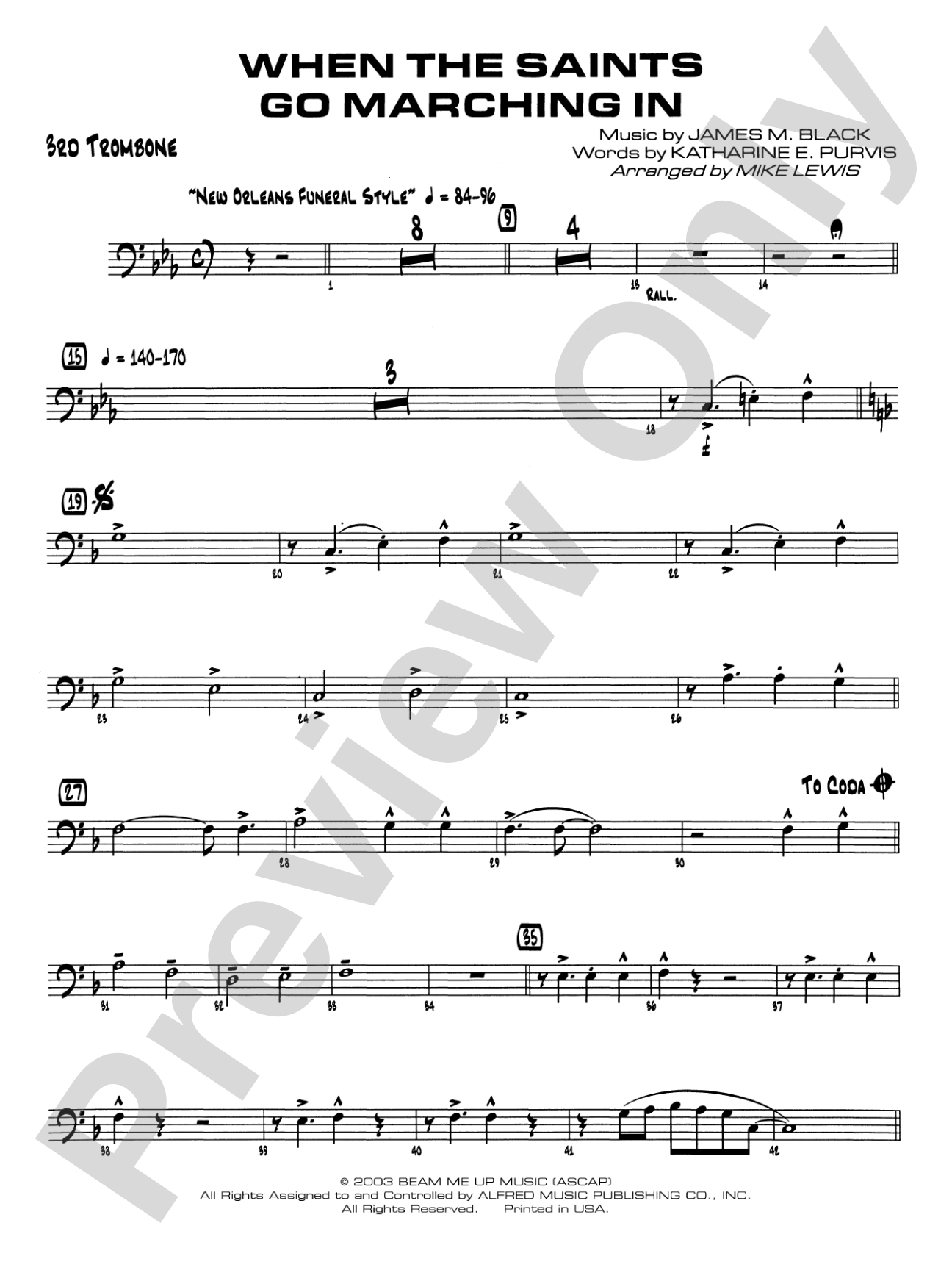 When the Saints Go Marching In: 3rd Trombone