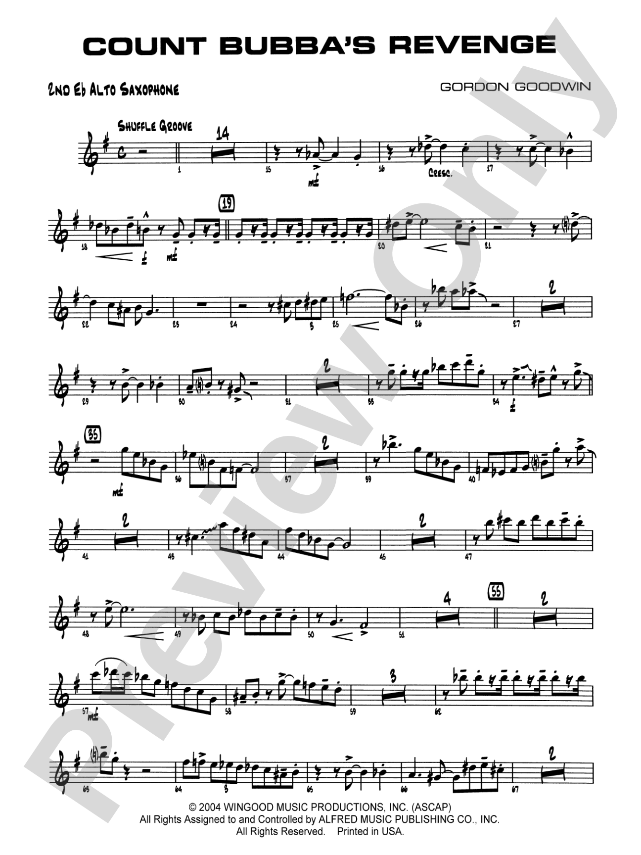 Count Bubba's Revenge: 2nd E-flat Alto Saxophone