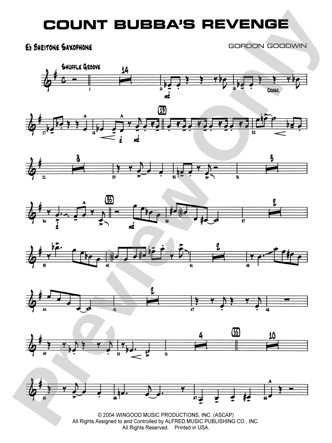 Count Bubba's Revenge: E-flat Baritone Saxophone