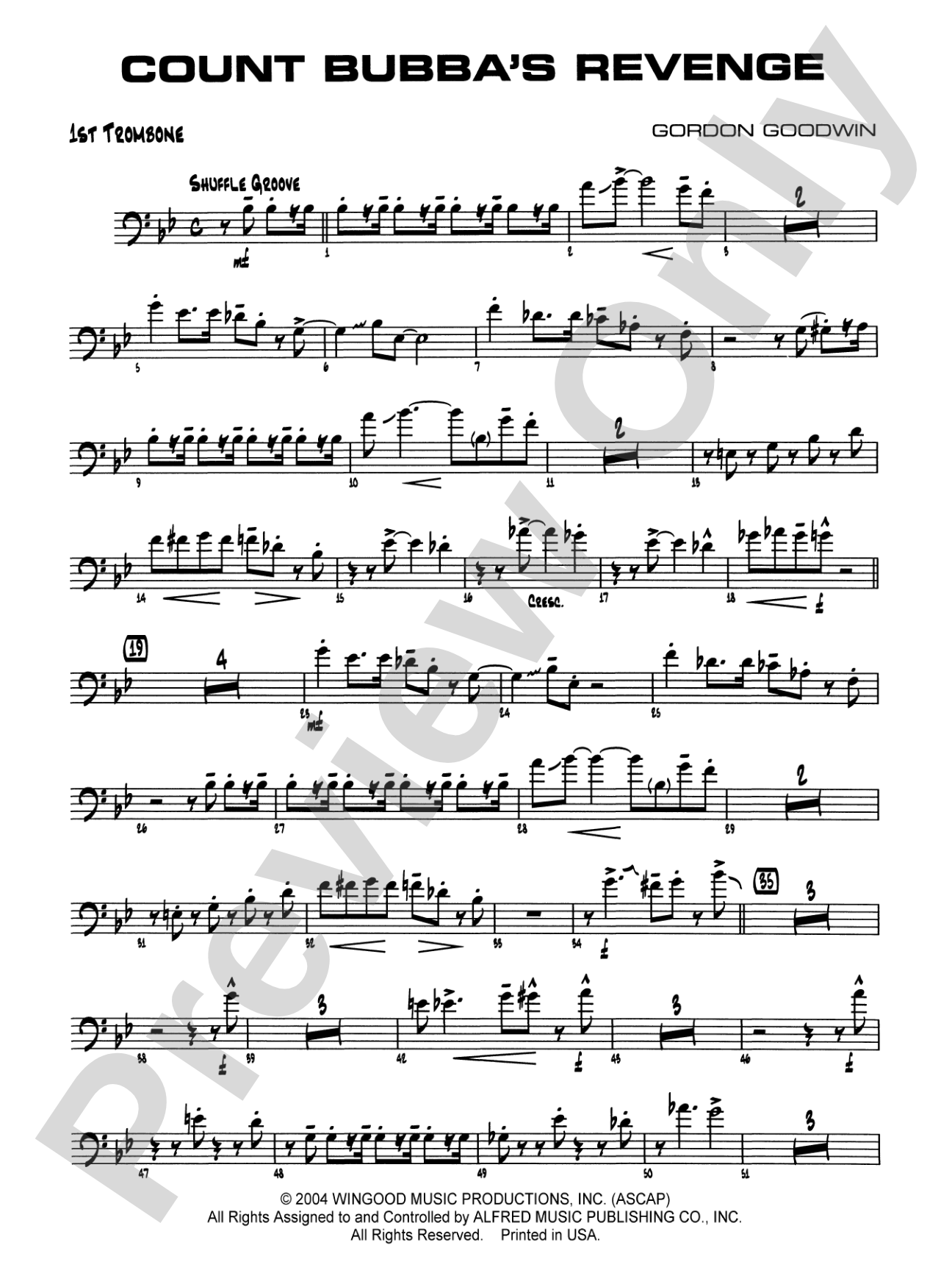 Count Bubba's Revenge: 1st Trombone