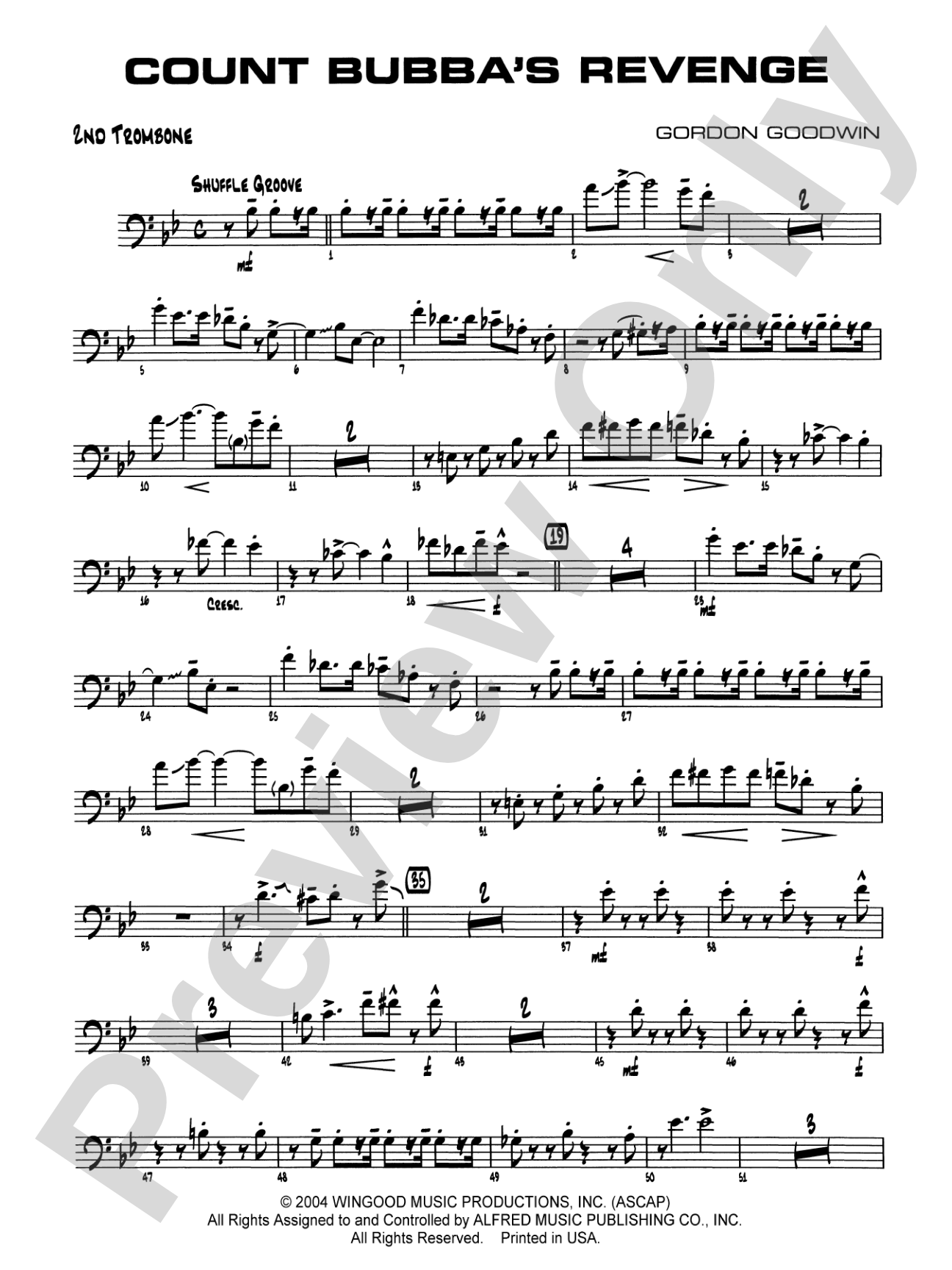 Count Bubba's Revenge: 2nd Trombone
