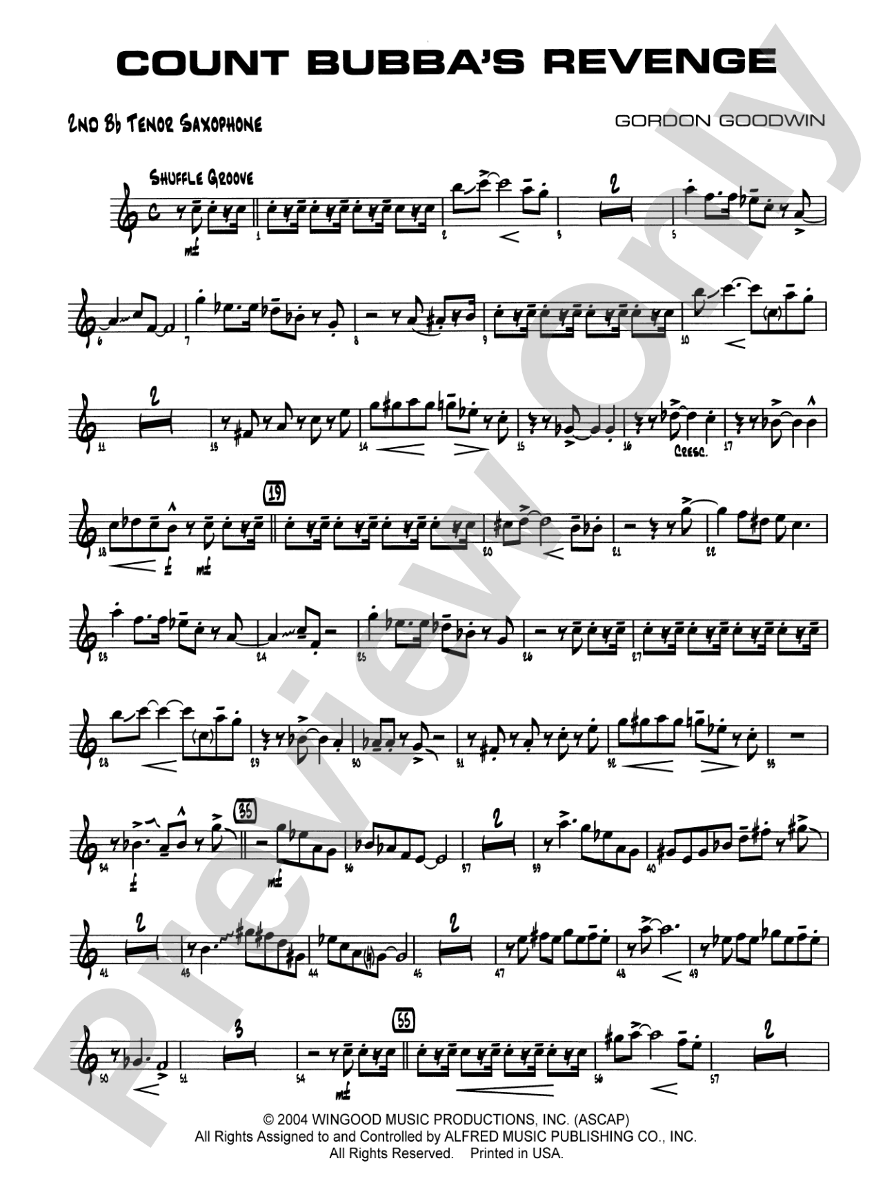 Count Bubba's Revenge: 2nd B-flat Tenor Saxophone