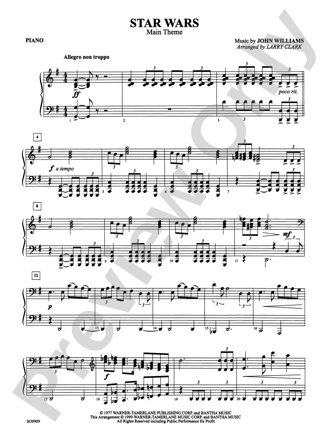 Star Wars (Main Theme): Piano Accompaniment