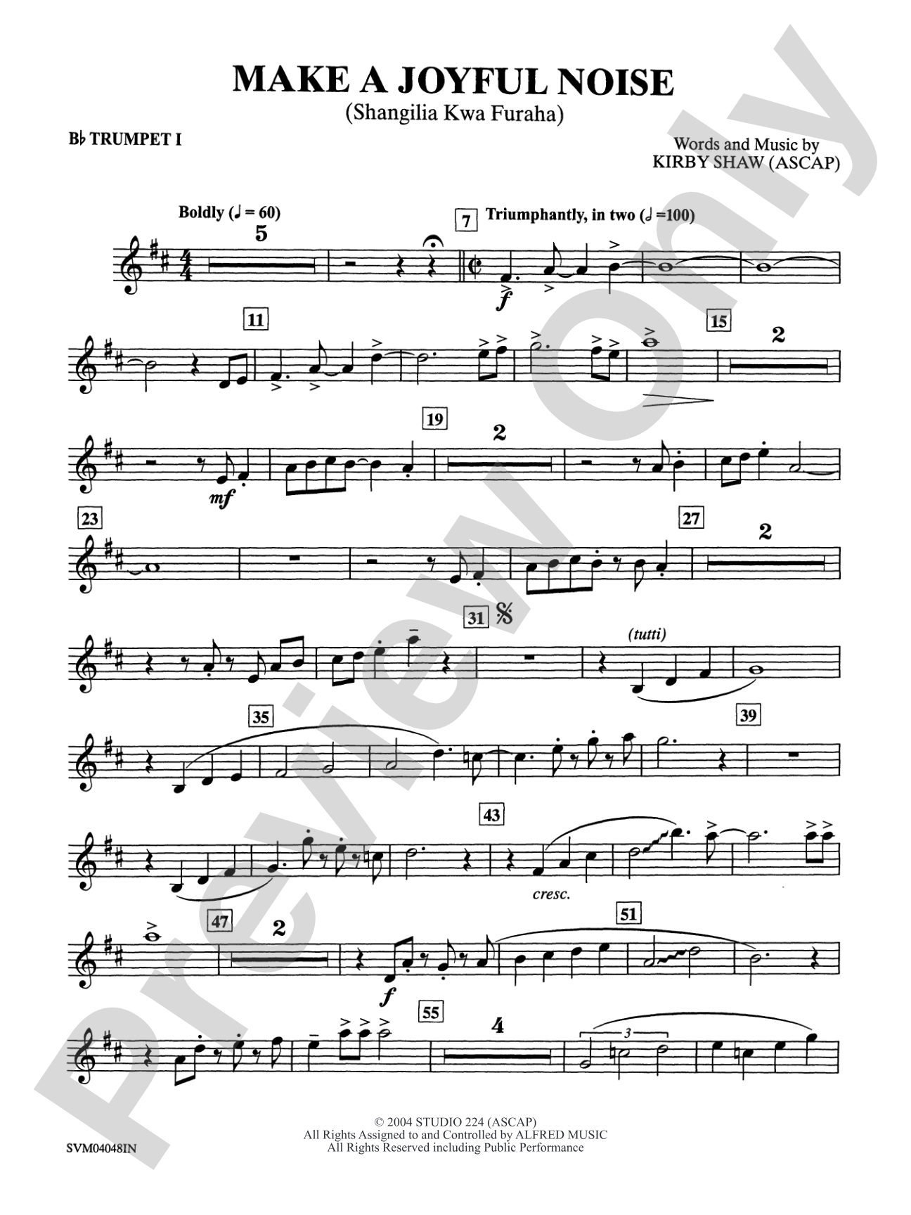 Make a Joyful Noise: 1st B-flat Trumpet