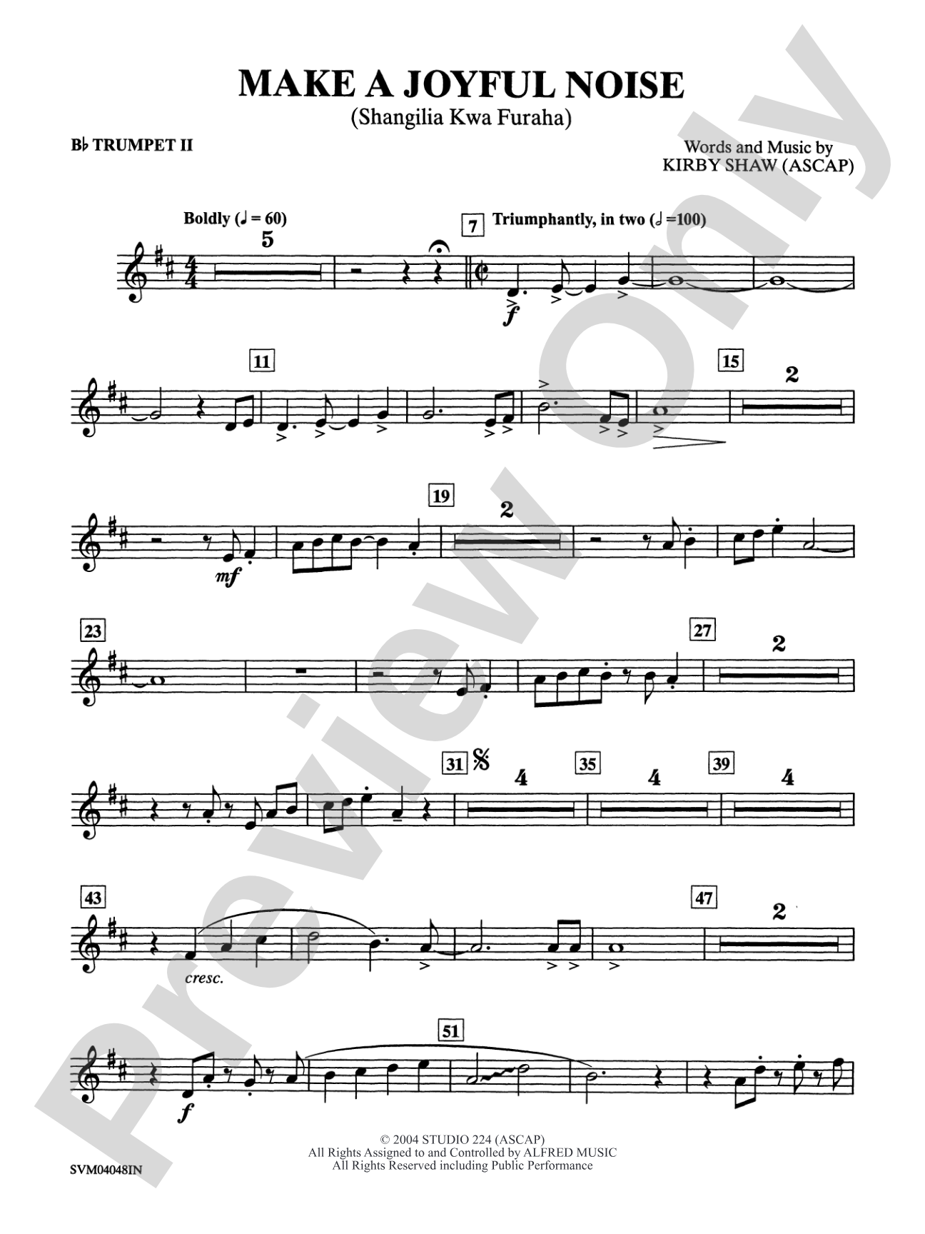 Make a Joyful Noise: 2nd B-flat Trumpet