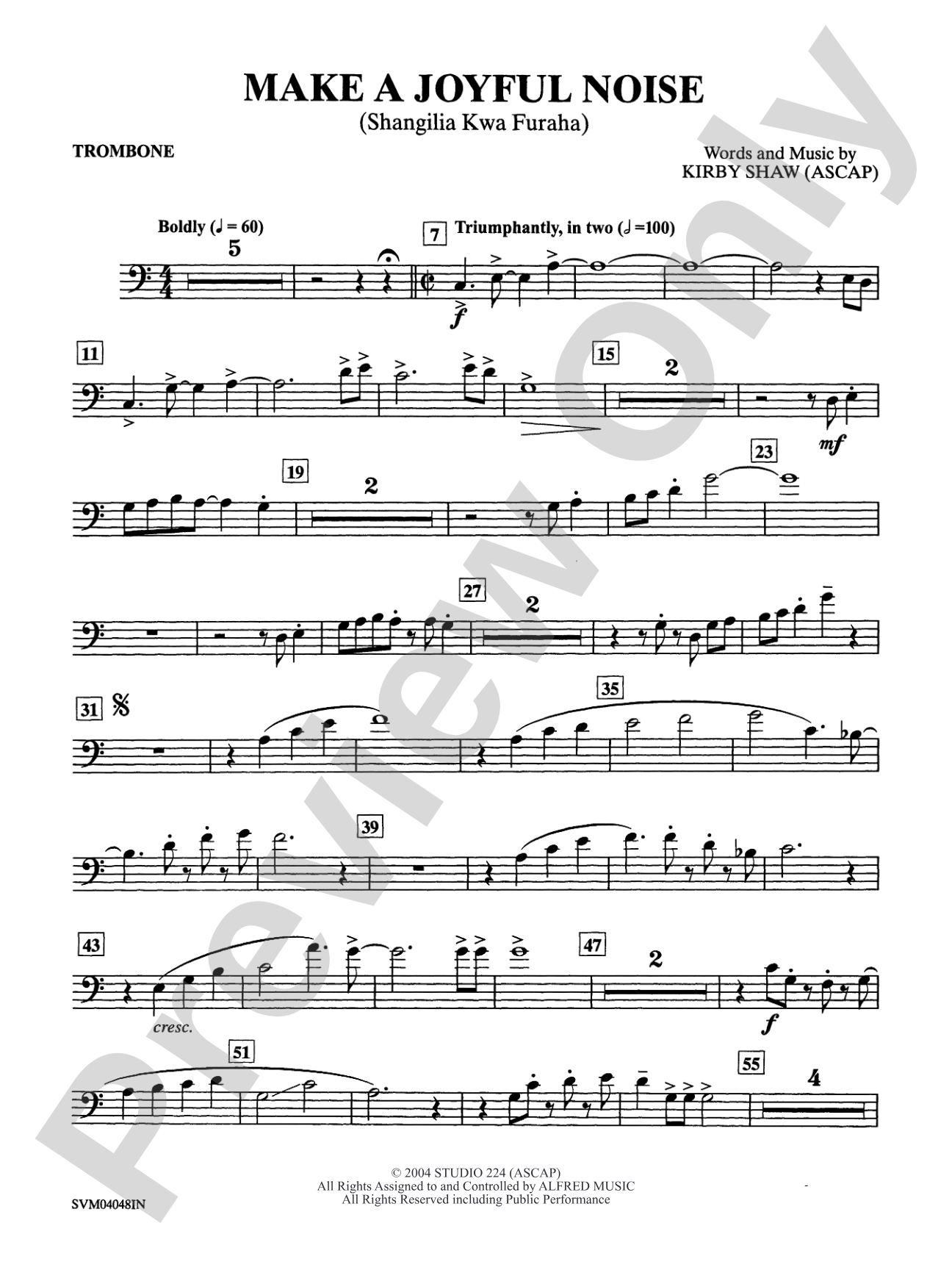 Make a Joyful Noise: 1st Trombone