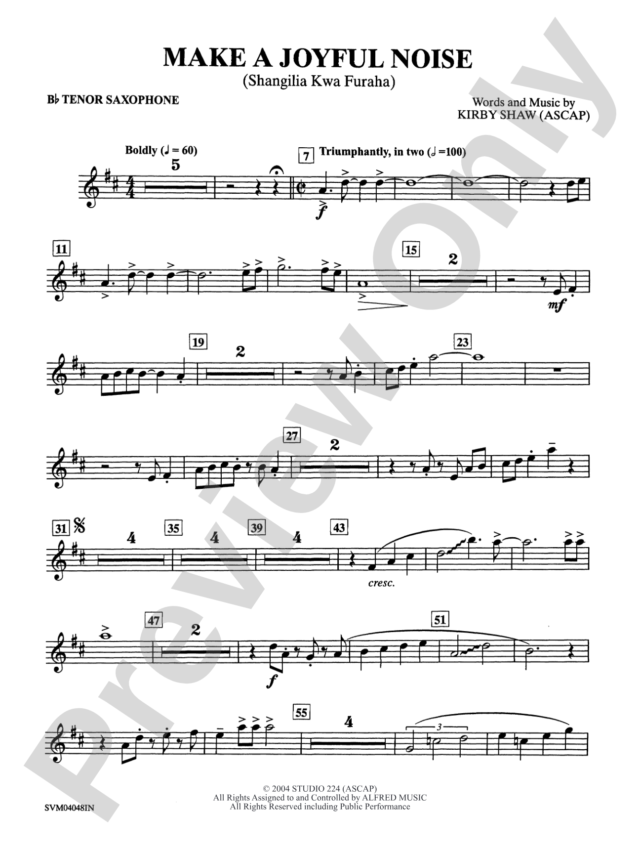 Make a Joyful Noise: B-flat Tenor Saxophone