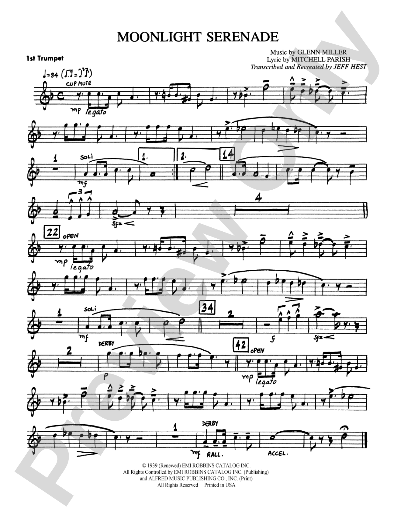 Moonlight Serenade: 1st B-flat Trumpet