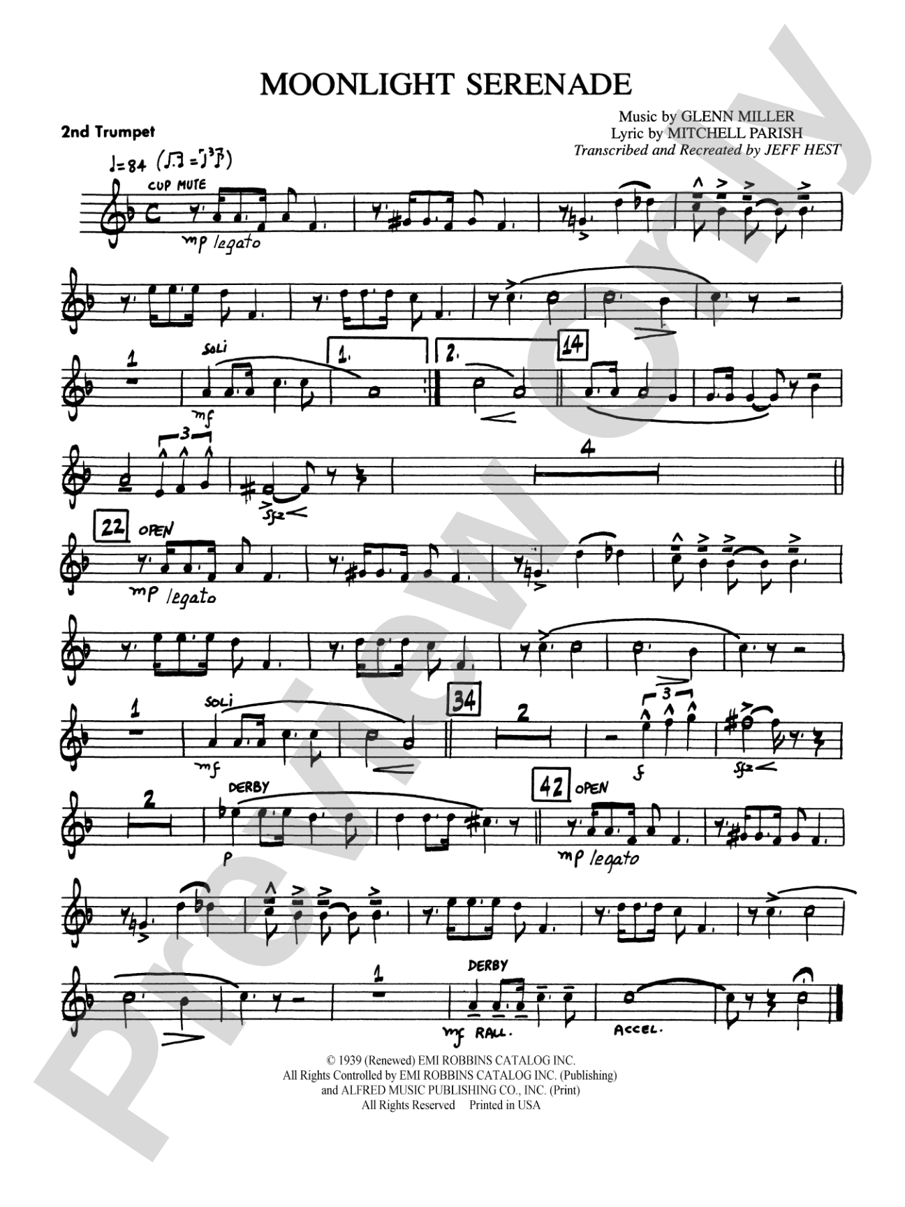 Moonlight Serenade: 2nd B-flat Trumpet