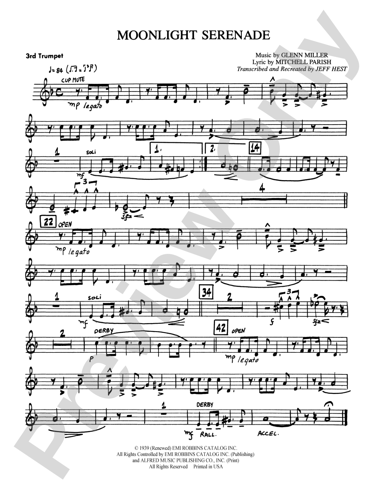 Moonlight Serenade: 3rd B-flat Trumpet