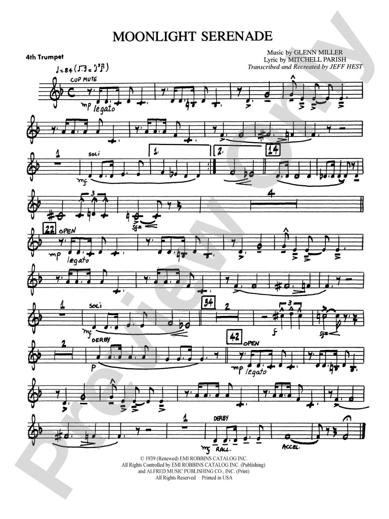 Moonlight Serenade: 4th B-flat Trumpet
