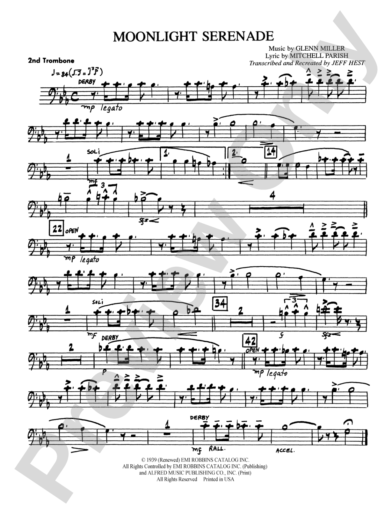 Moonlight Serenade: 2nd Trombone