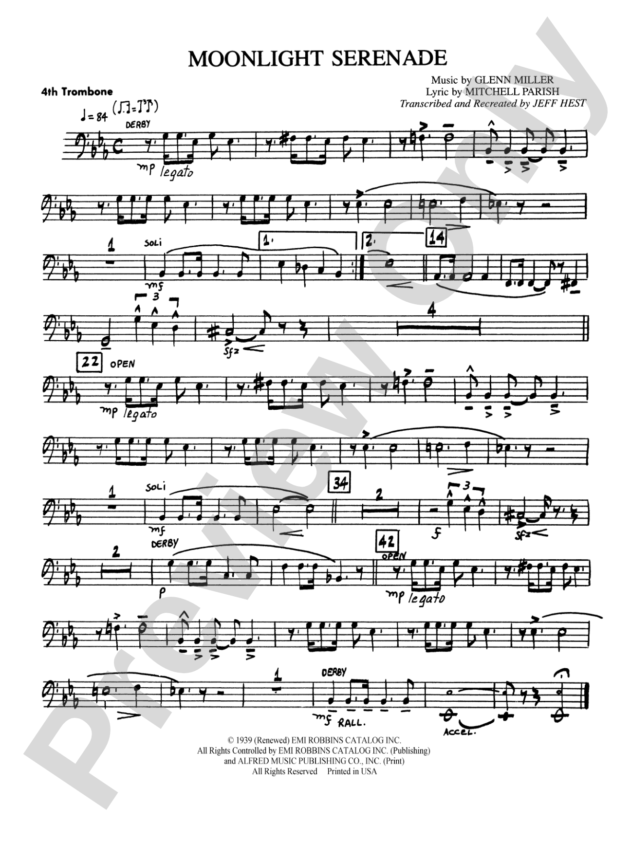 Moonlight Serenade: 4th Trombone