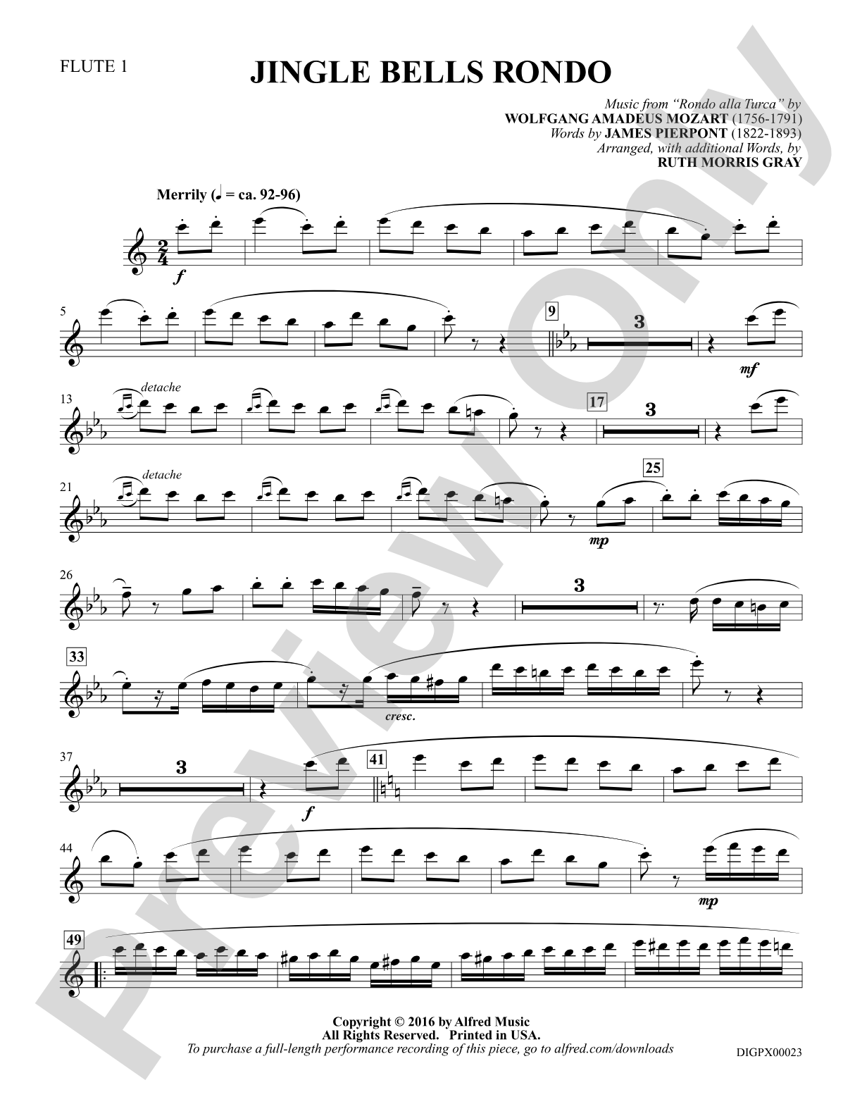Jingle Bells Rondo: Flute 1: Choral SoundPax