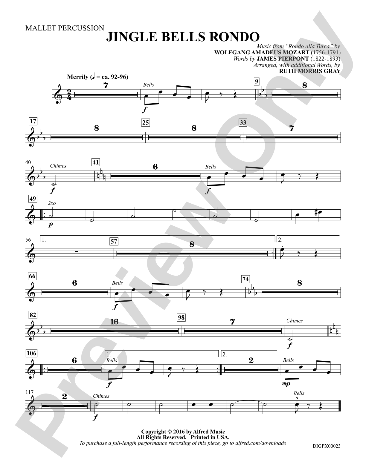 Jingle Bells Rondo: Mallet Percussion: Choral SoundPax