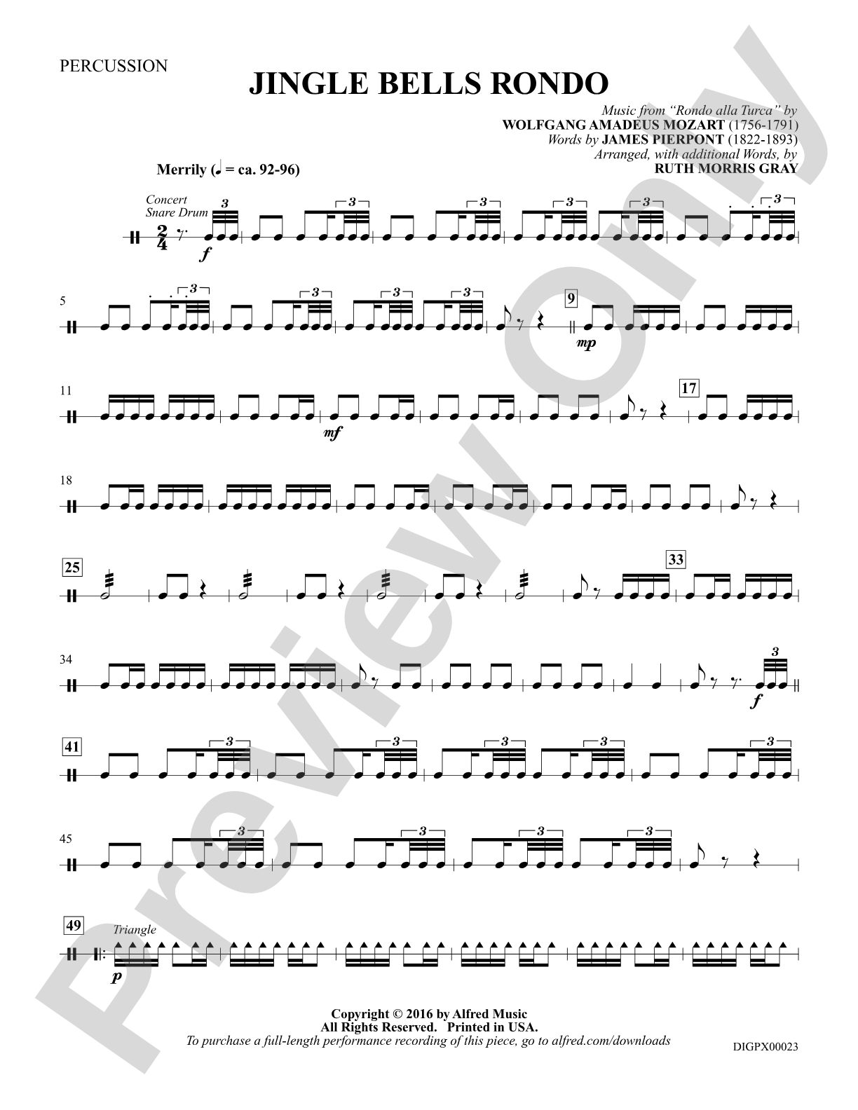 Jingle Bells Rondo: Non-Pitched Percussion: Choral SoundPax