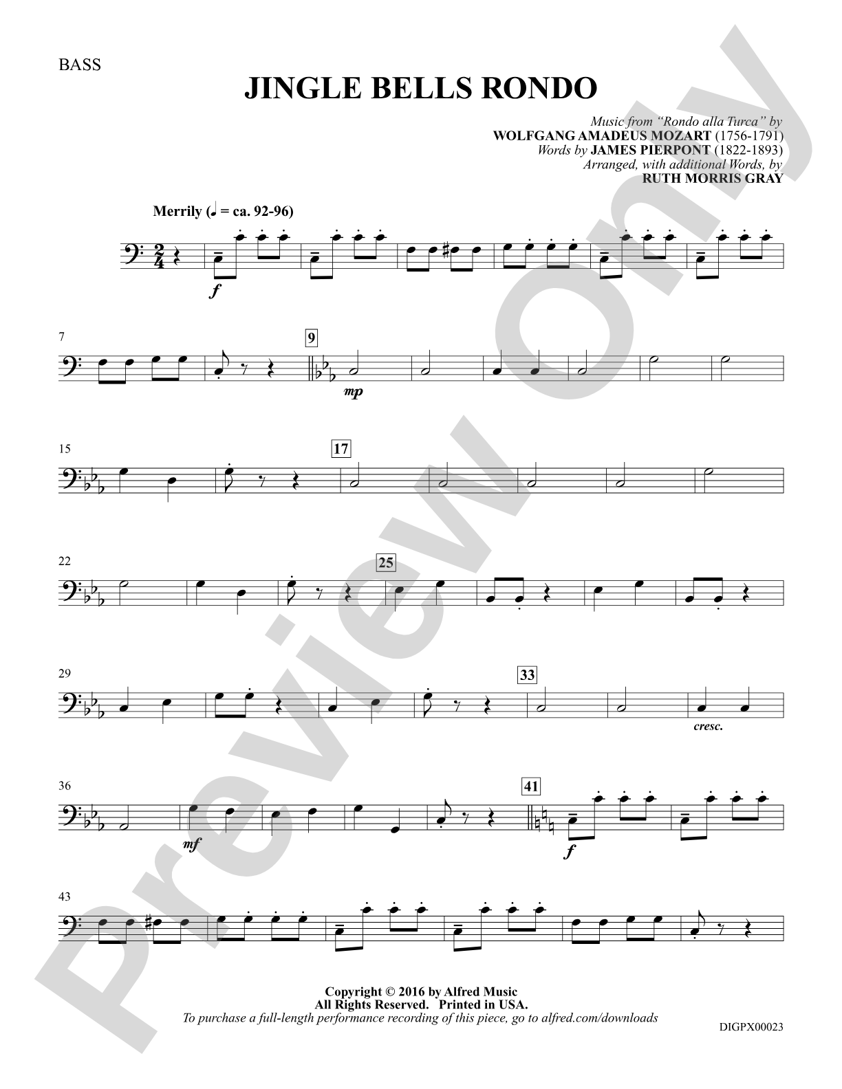 Jingle Bells Rondo: Bass: Choral SoundPax