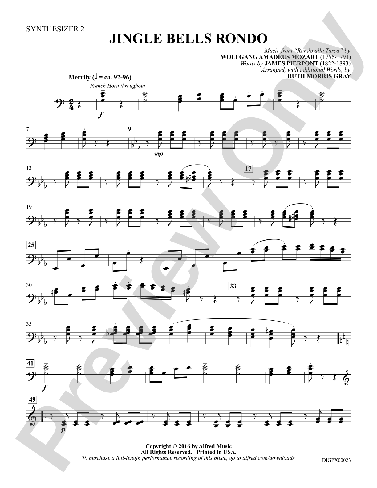 Jingle Bells Rondo: Synthesizer 2: Choral SoundPax