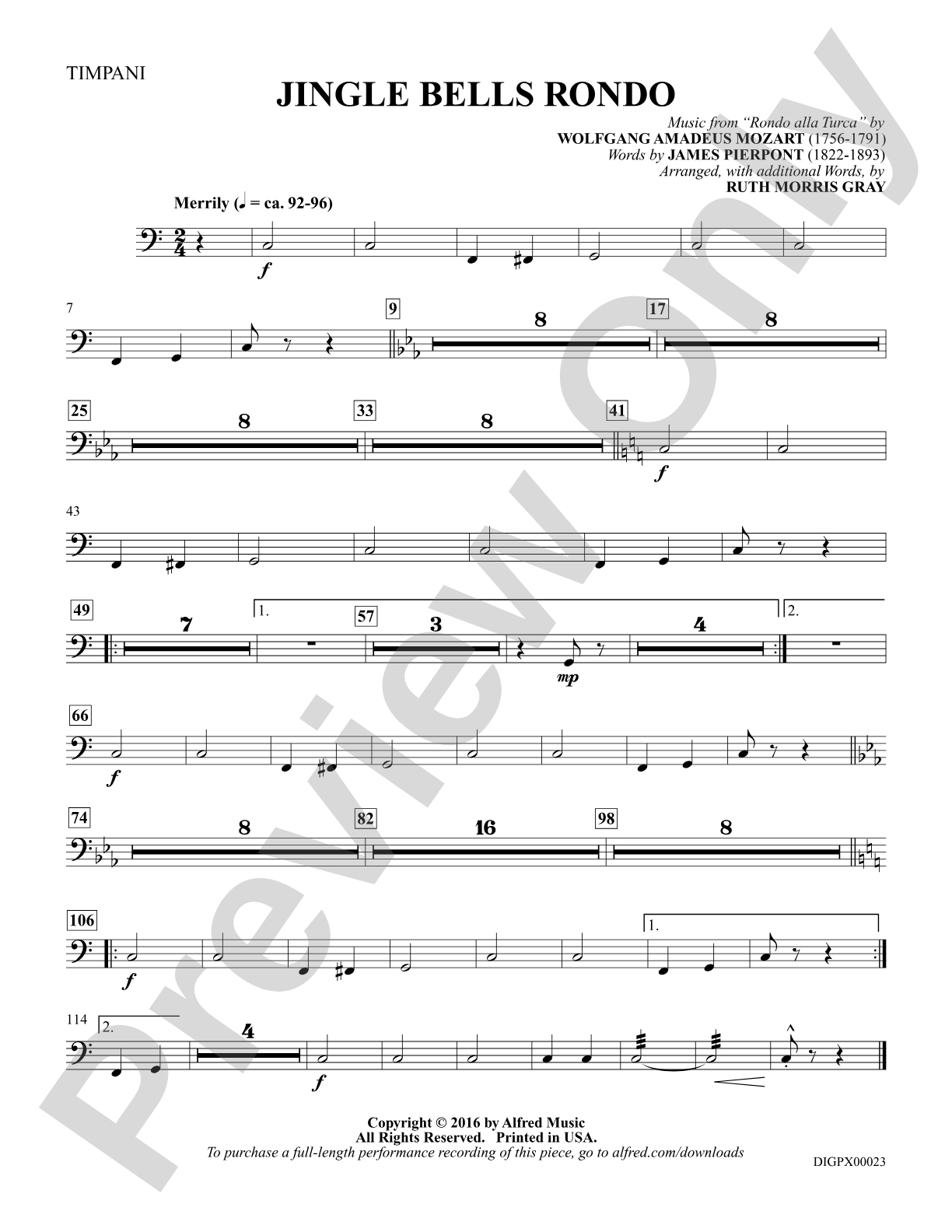 Jingle Bells Rondo: Timpani: Choral SoundPax