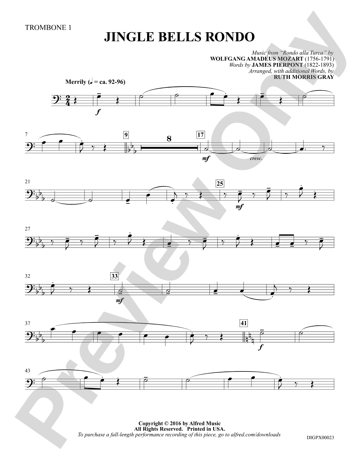 Jingle Bells Rondo: Trombone 1: Choral SoundPax
