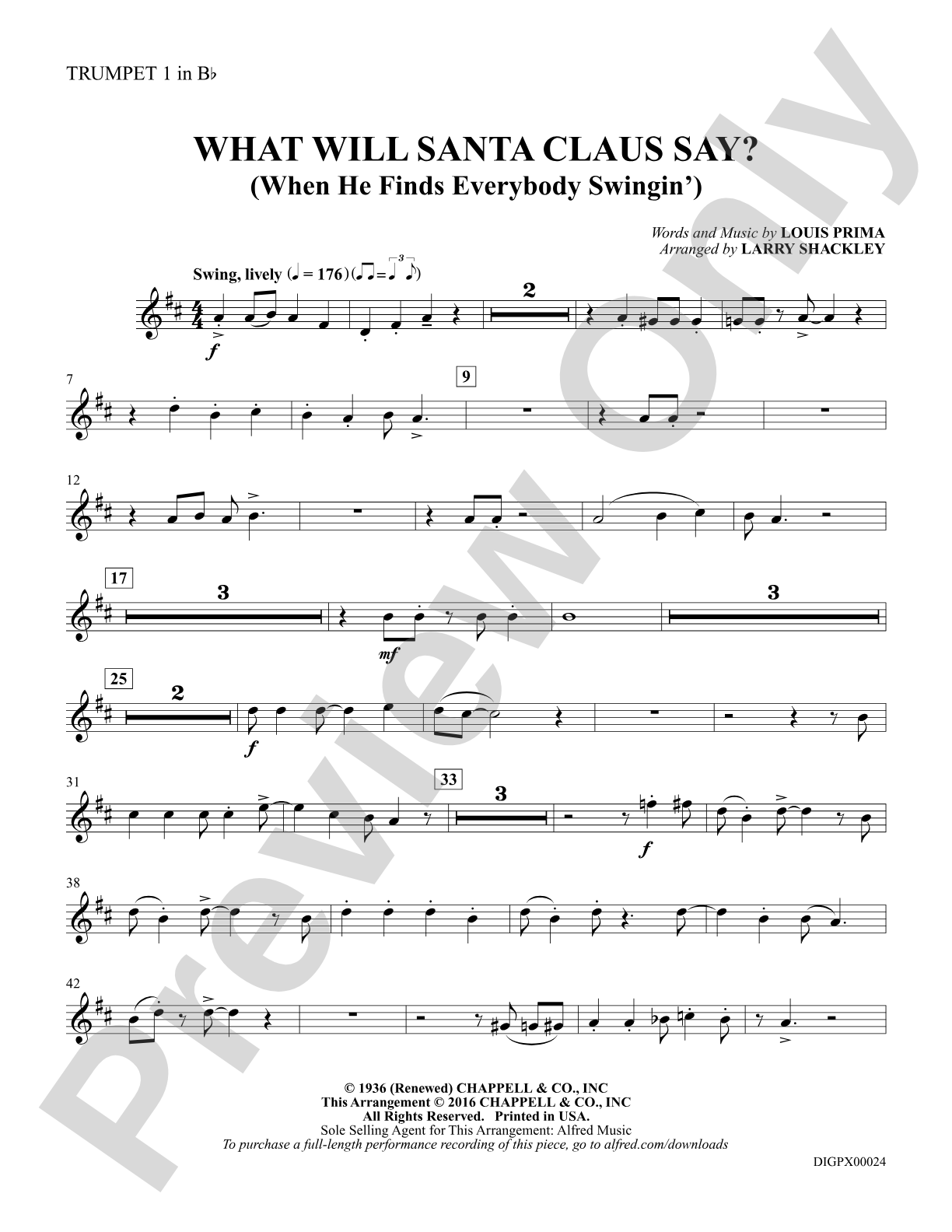 What Will Santa Claus Say? (When He Finds Everybody Swingin'): Trumpet 1: Choral SoundPax