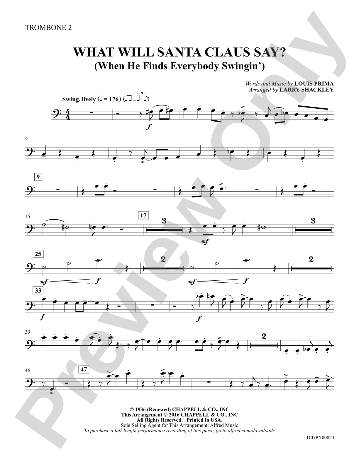 What Will Santa Claus Say? (When He Finds Everybody Swingin'): Trombone 2: Choral SoundPax