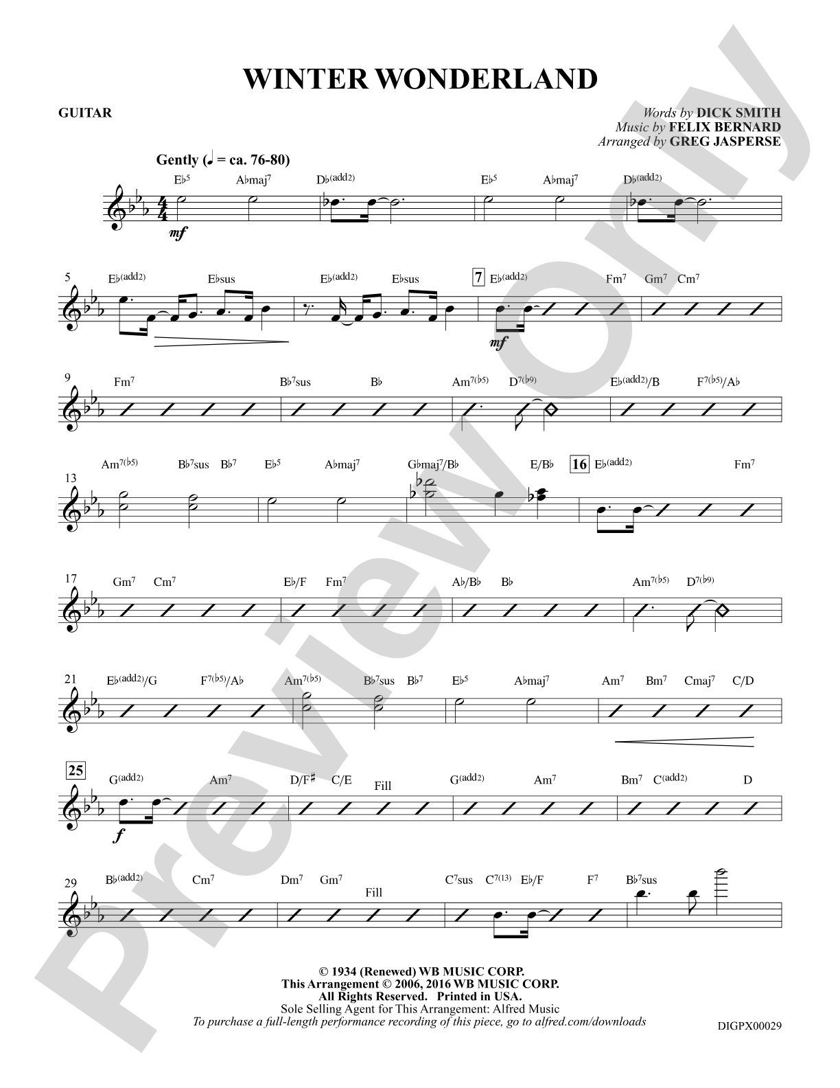 Winter Wonderland: Guitar: Choral SoundPax