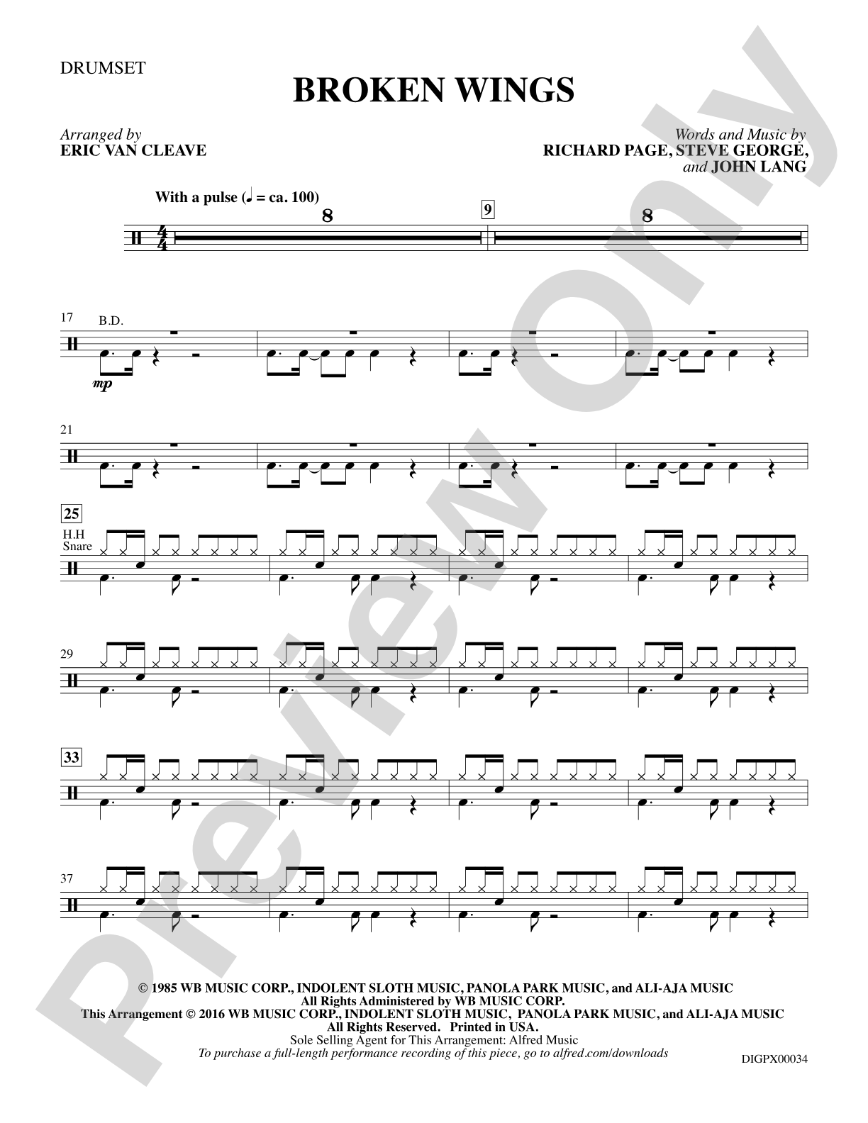 Broken Wings: Drumset: Choral SoundPax