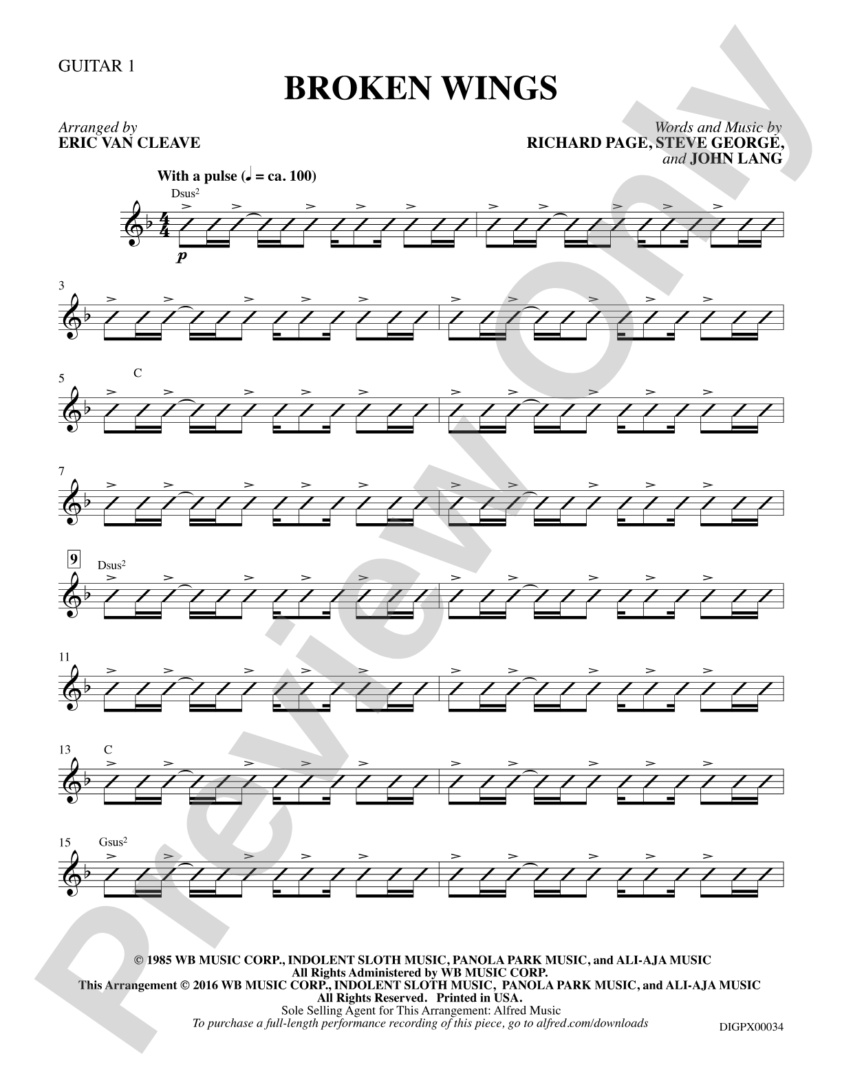 Broken Wings: Guitar 1: Choral SoundPax