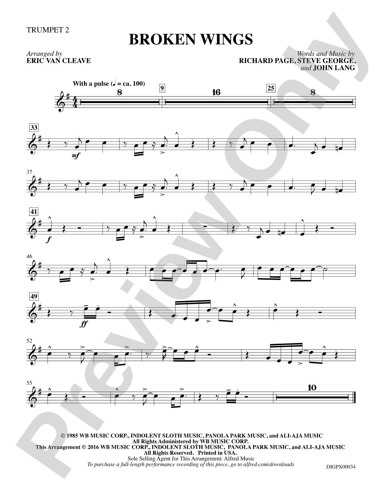 Broken Wings: Trumpet 2: Choral SoundPax