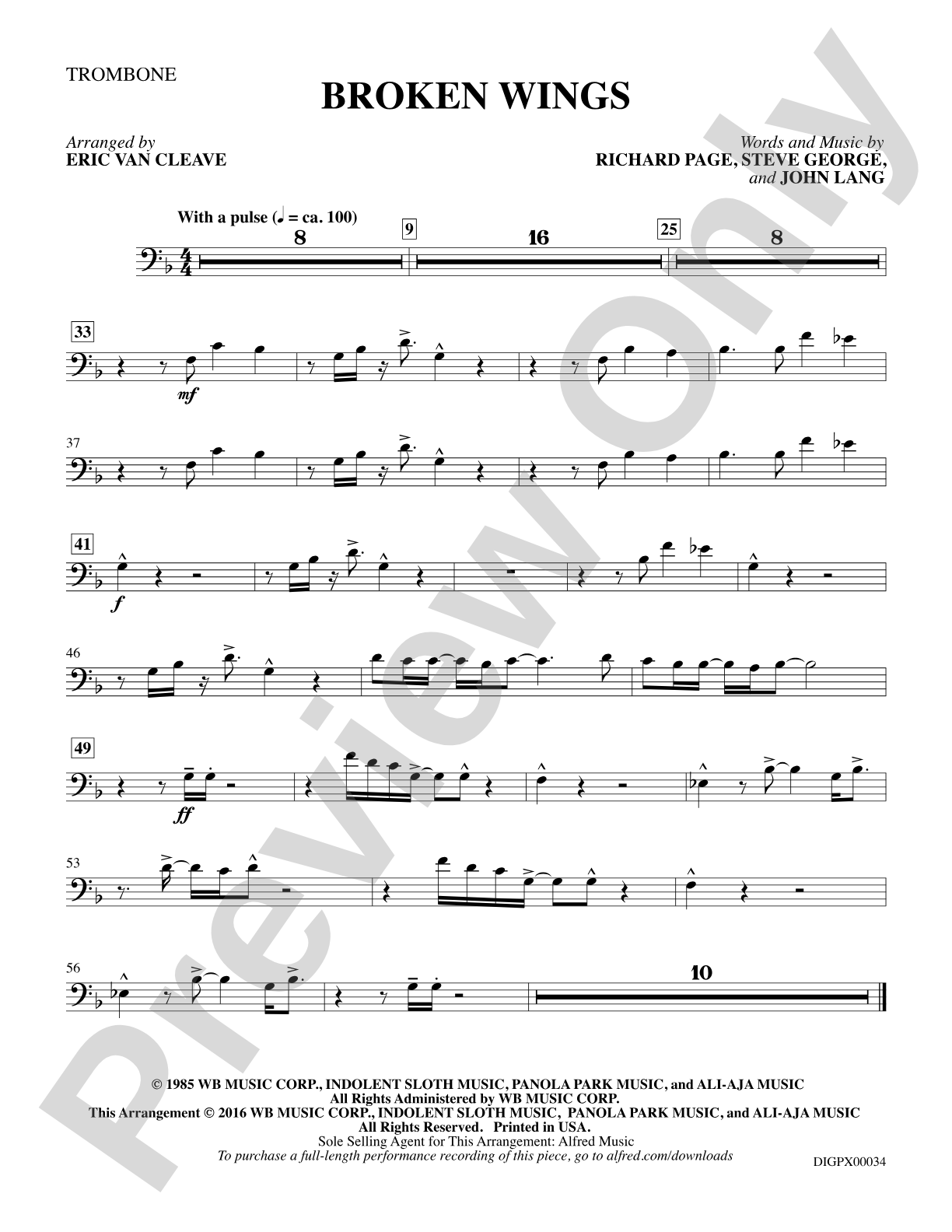 Broken Wings: Trombone: Choral SoundPax