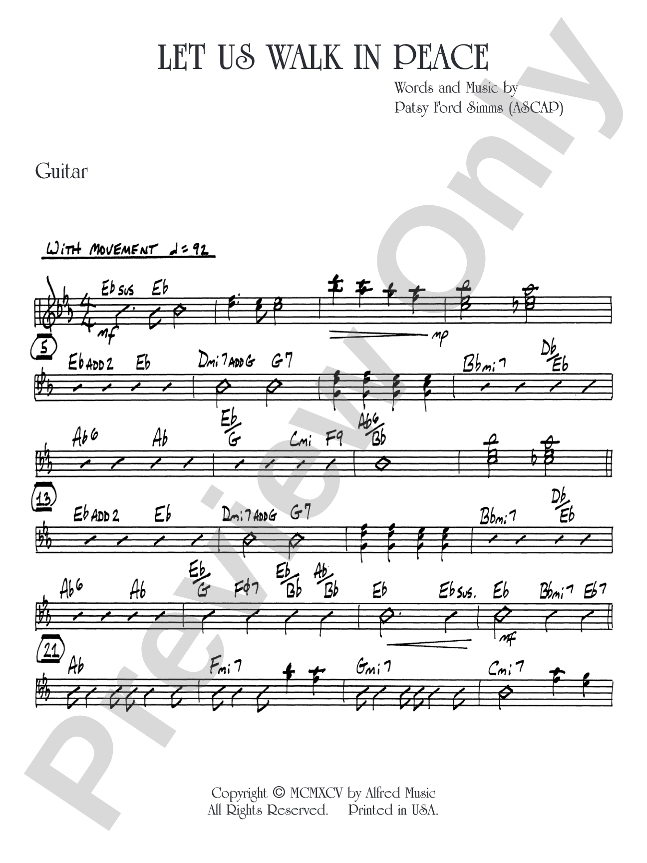 Let Us Walk in Peace: Guitar