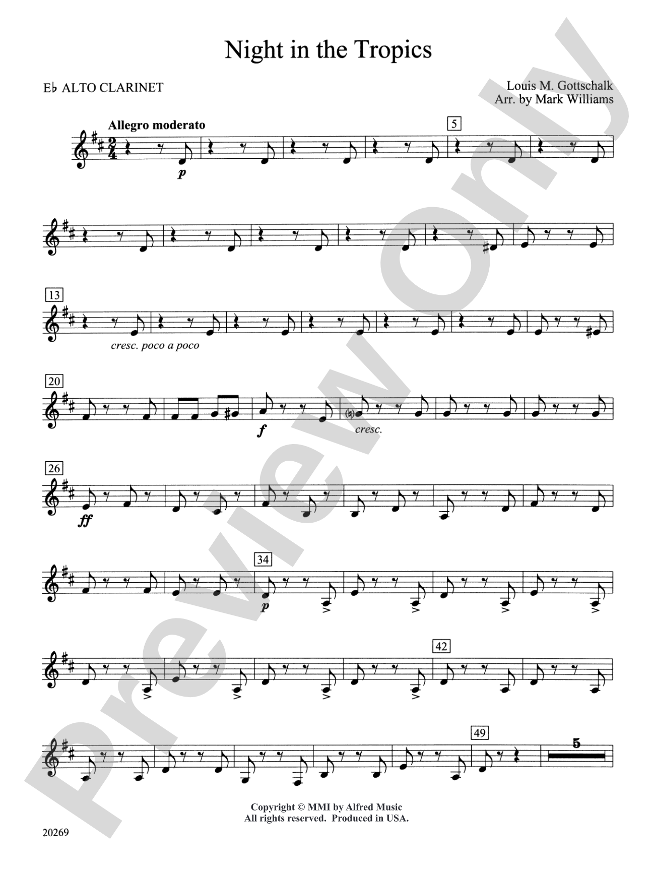 Night in the Tropics: E-flat Alto Clarinet