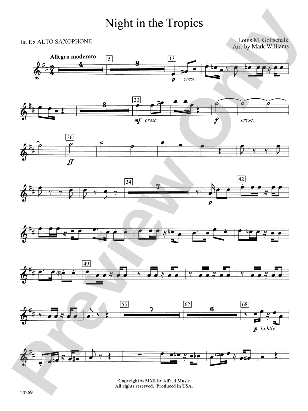 Night in the Tropics: E-flat Alto Saxophone