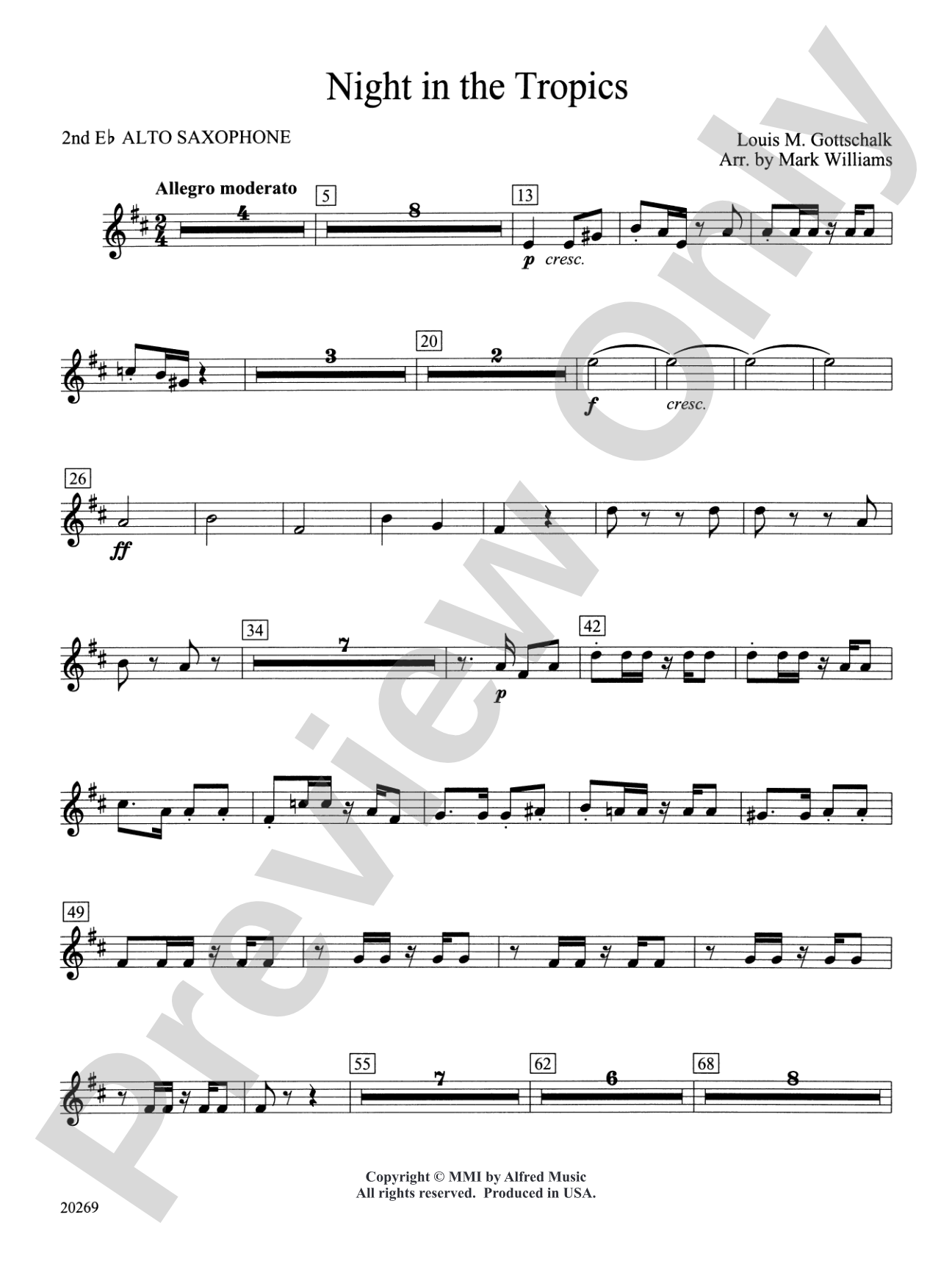 Night in the Tropics: 2nd E-flat Alto Saxophone
