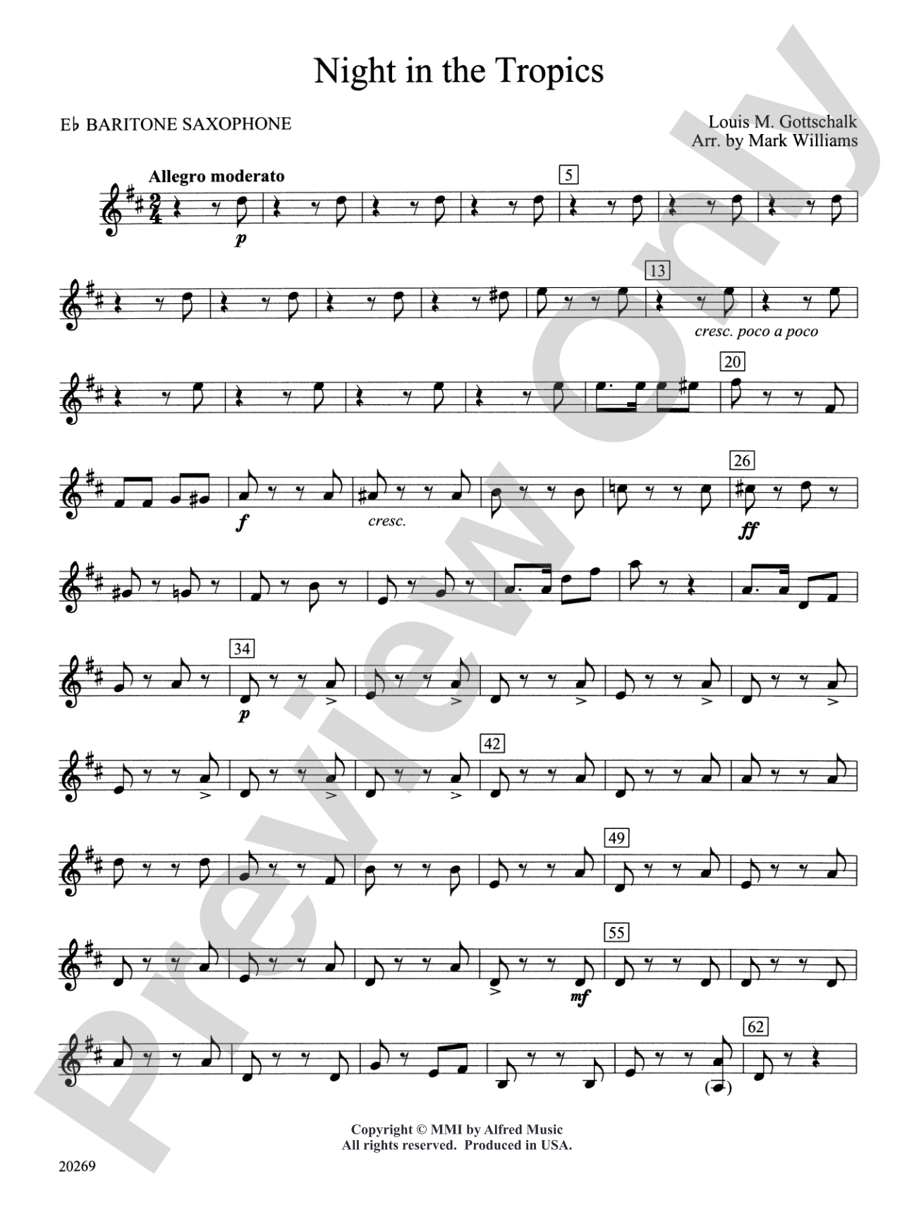 Night in the Tropics: E-flat Baritone Saxophone