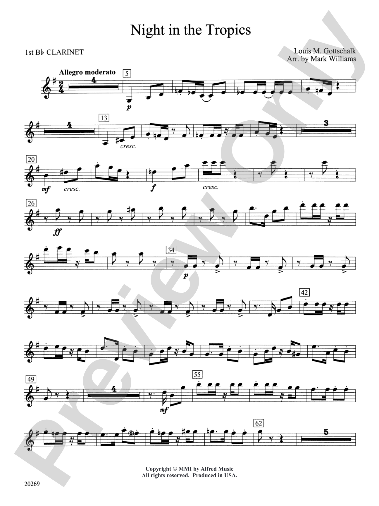 Night in the Tropics: 1st B-flat Clarinet