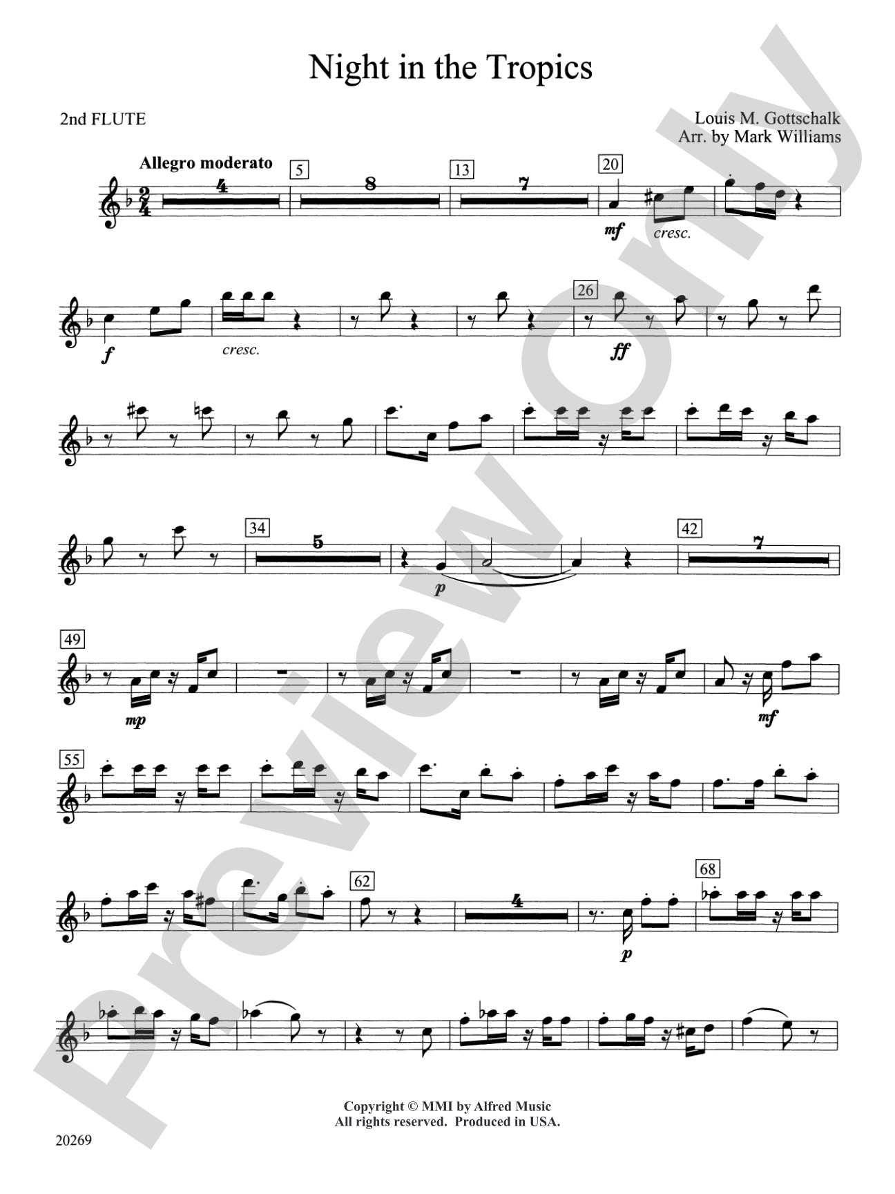 Night in the Tropics: 2nd Flute