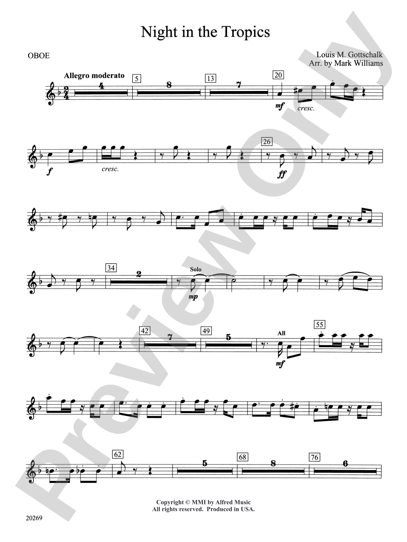 Night in the Tropics: Oboe
