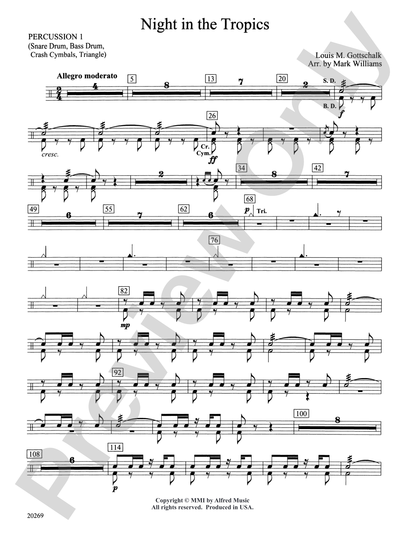 Night in the Tropics: 1st Percussion