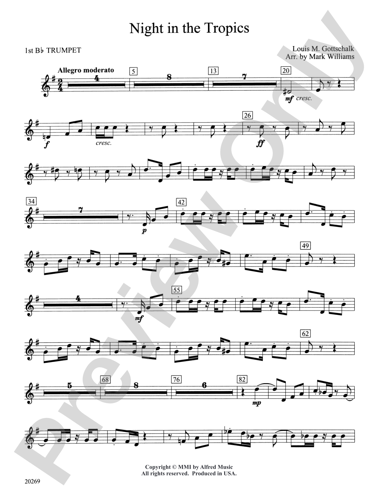Night in the Tropics: 1st B-flat Trumpet